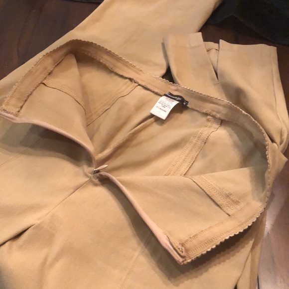 Mesmerize high waist zip front stretch spit hem vertical stitch detail pants - Picture 5 of 8